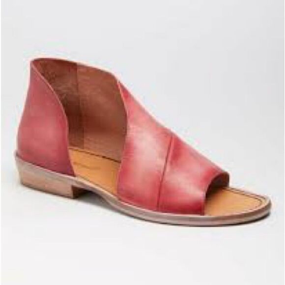Free People Red Leather Sandals - Picture 1 of 3